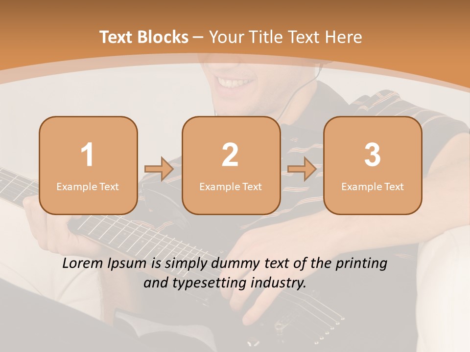 A Man Sitting On A Couch Playing A Guitar PowerPoint Template