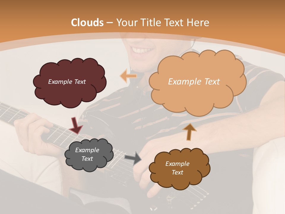 A Man Sitting On A Couch Playing A Guitar PowerPoint Template