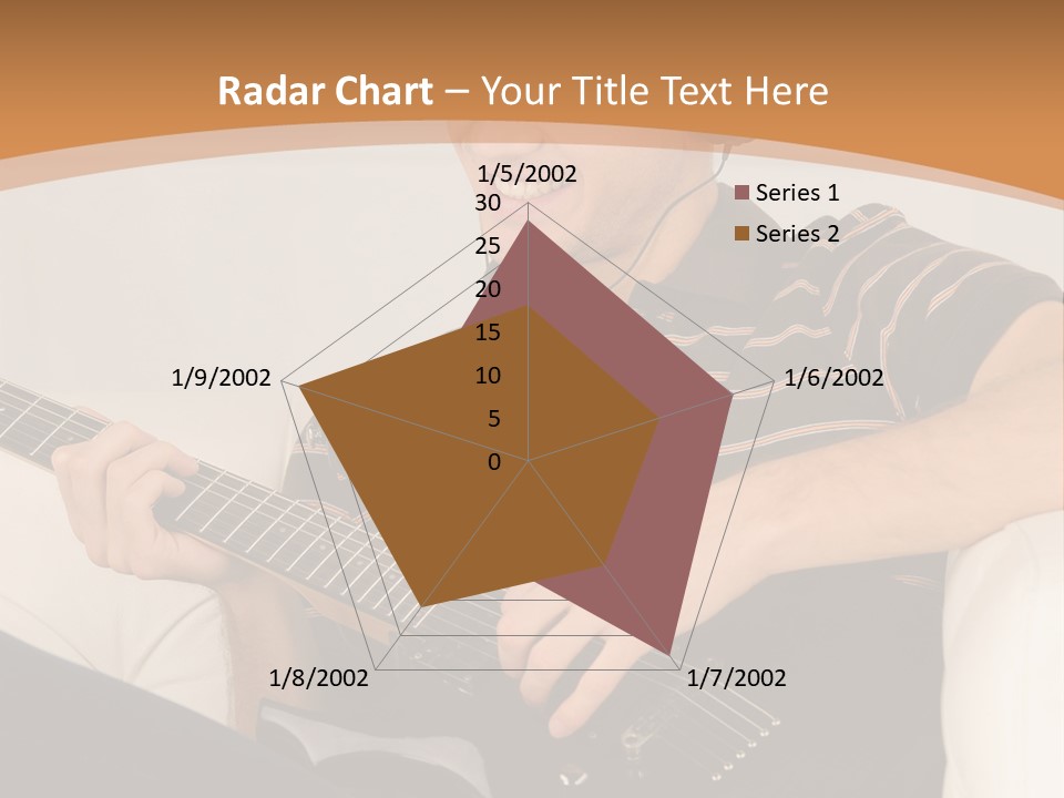 A Man Sitting On A Couch Playing A Guitar PowerPoint Template