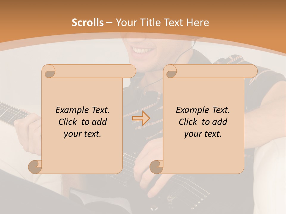 A Man Sitting On A Couch Playing A Guitar PowerPoint Template