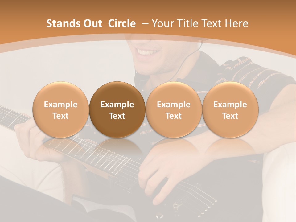 A Man Sitting On A Couch Playing A Guitar PowerPoint Template