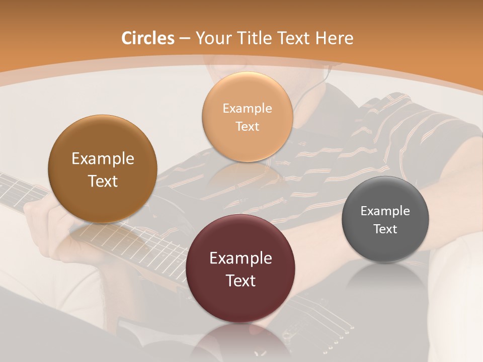 A Man Sitting On A Couch Playing A Guitar PowerPoint Template