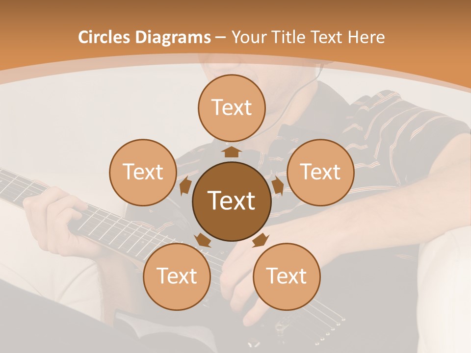 A Man Sitting On A Couch Playing A Guitar PowerPoint Template