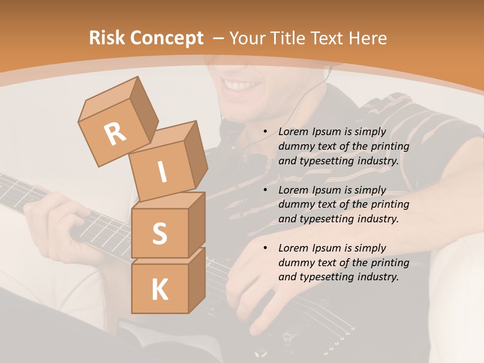 A Man Sitting On A Couch Playing A Guitar PowerPoint Template