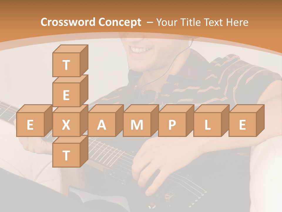 A Man Sitting On A Couch Playing A Guitar PowerPoint Template