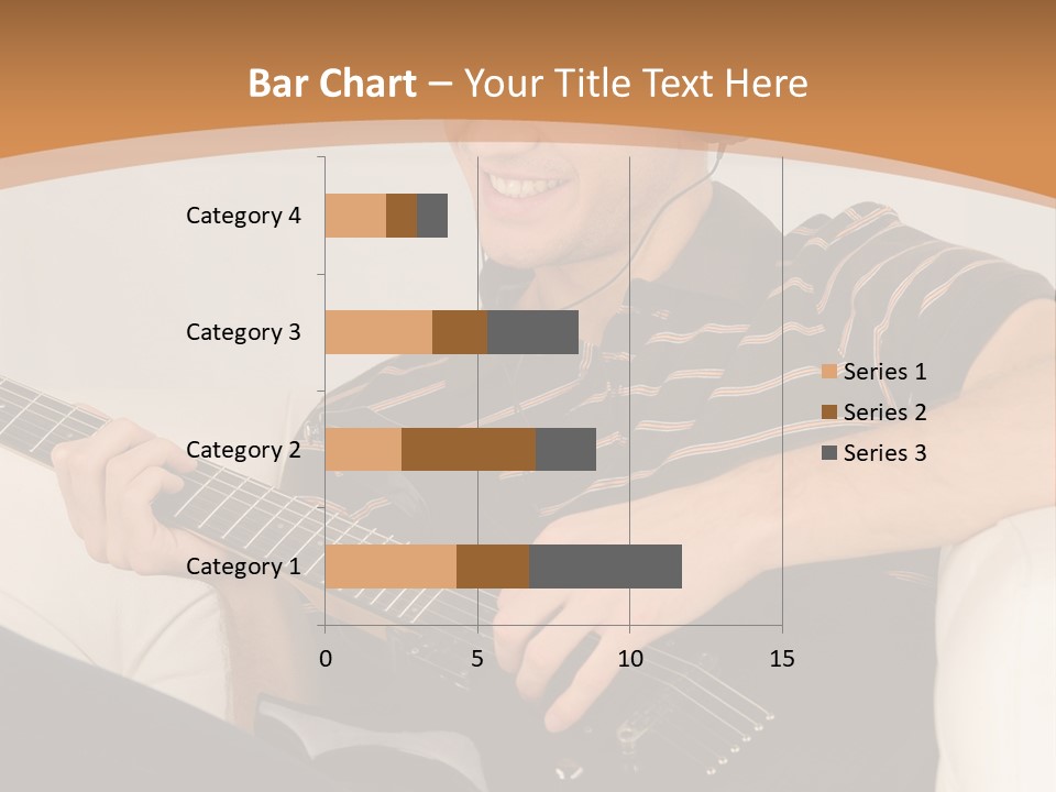 A Man Sitting On A Couch Playing A Guitar PowerPoint Template