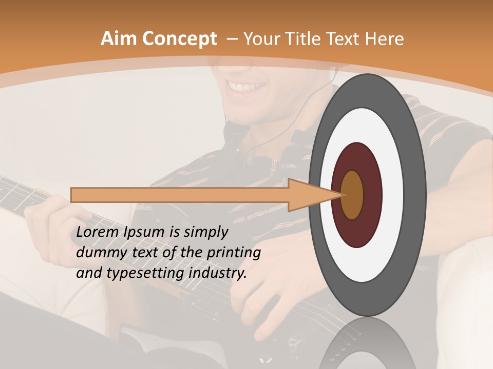 A Man Sitting On A Couch Playing A Guitar PowerPoint Template