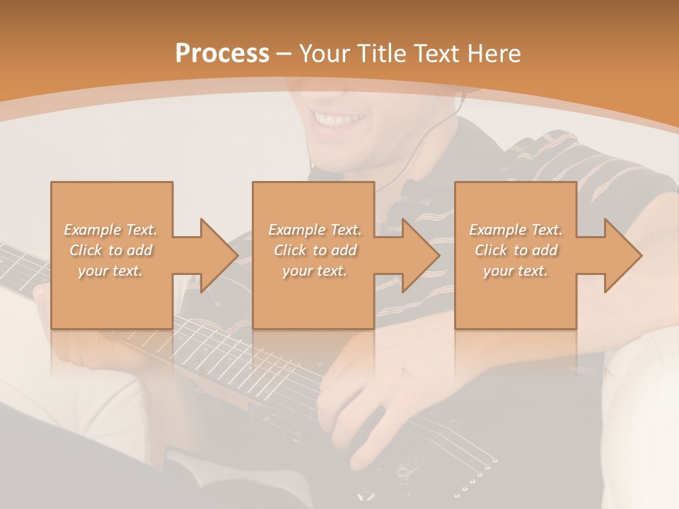 A Man Sitting On A Couch Playing A Guitar PowerPoint Template