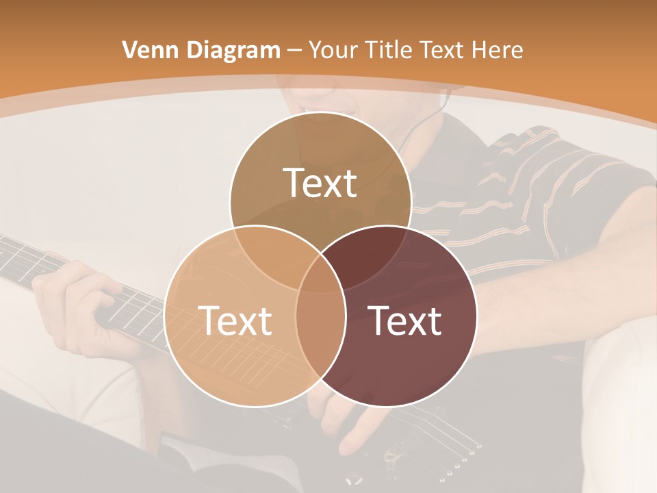 A Man Sitting On A Couch Playing A Guitar PowerPoint Template