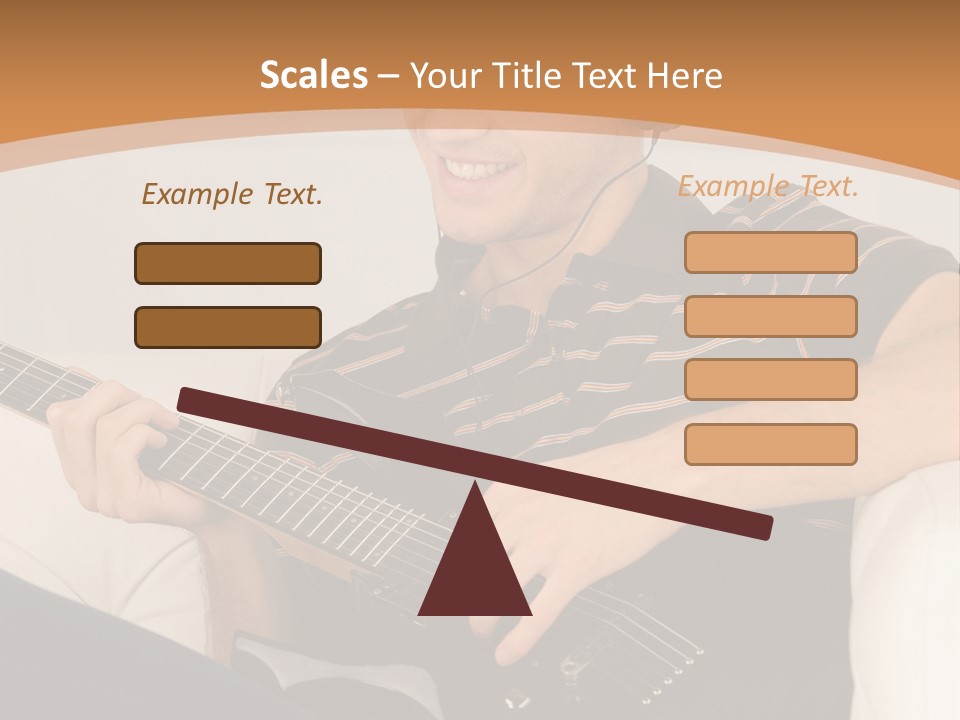 A Man Sitting On A Couch Playing A Guitar PowerPoint Template