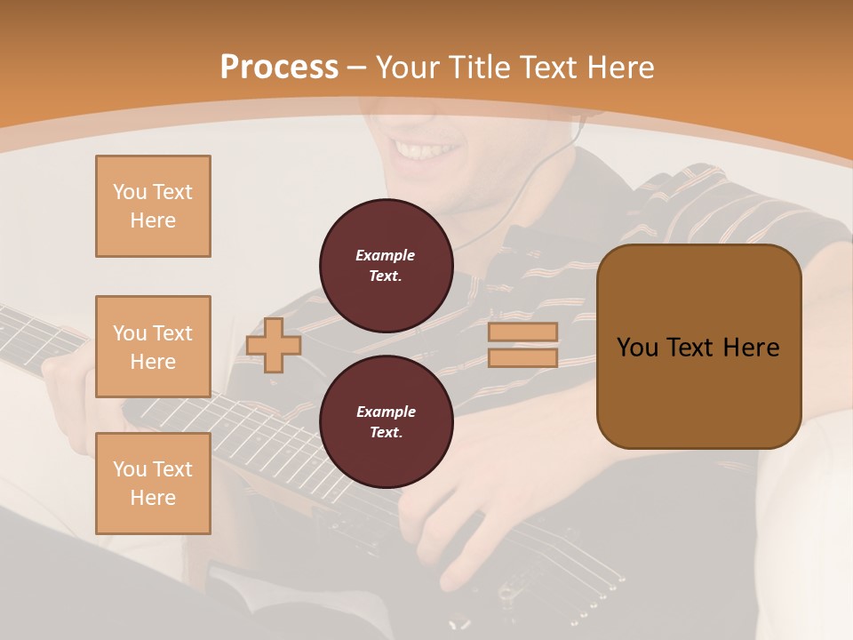 A Man Sitting On A Couch Playing A Guitar PowerPoint Template