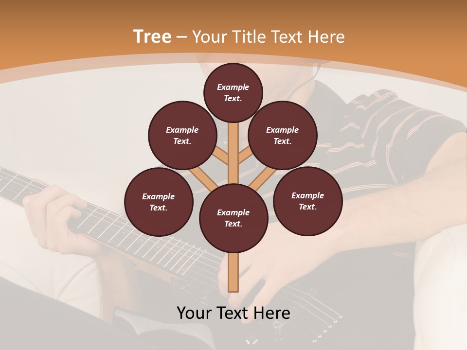 A Man Sitting On A Couch Playing A Guitar PowerPoint Template
