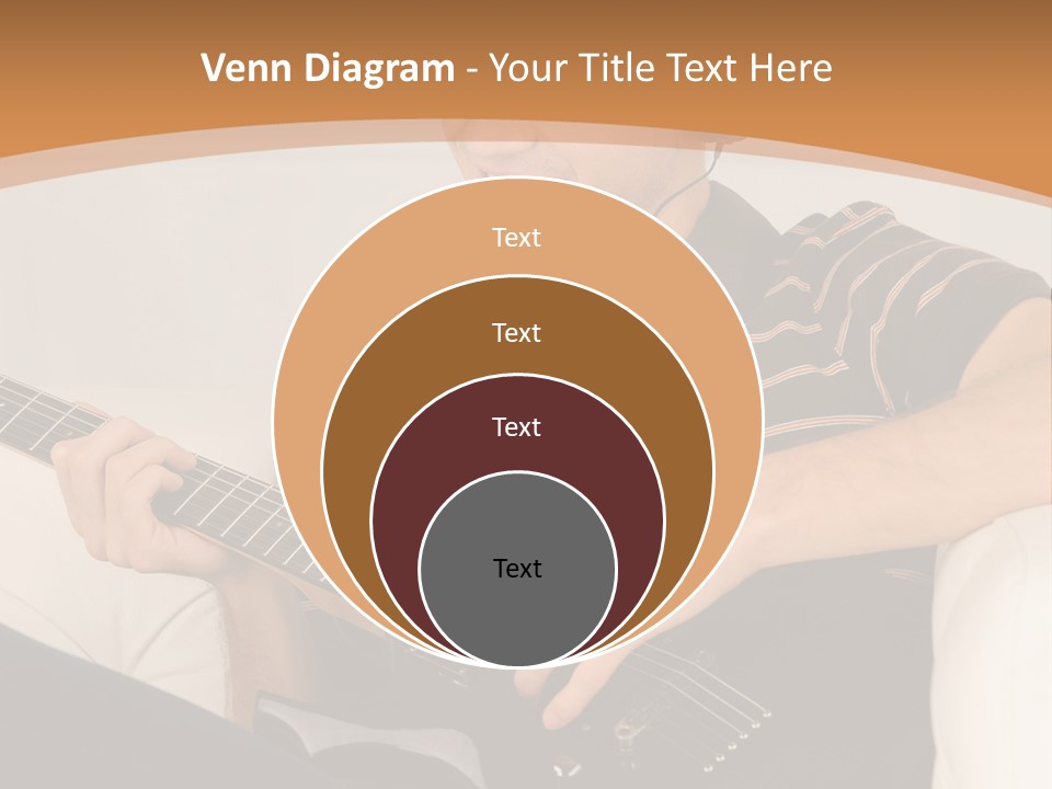 A Man Sitting On A Couch Playing A Guitar PowerPoint Template