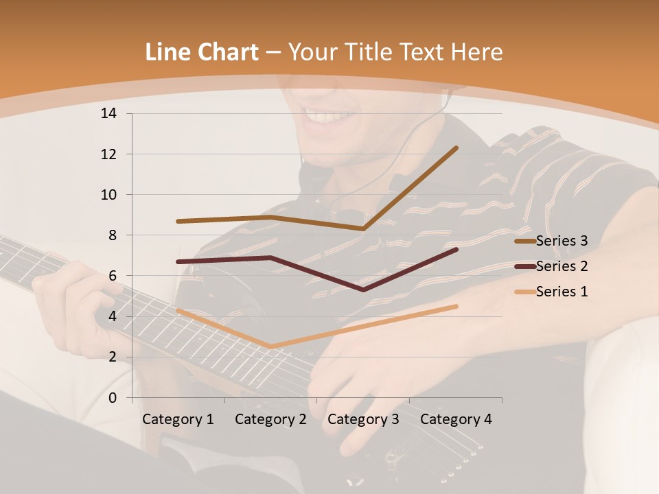 A Man Sitting On A Couch Playing A Guitar PowerPoint Template