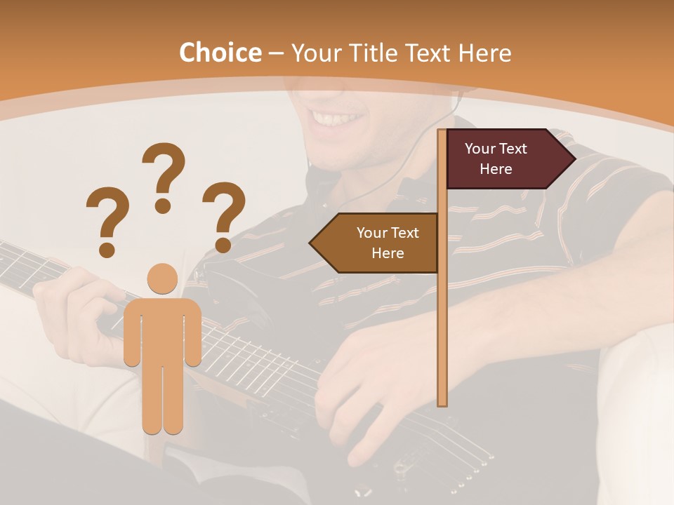 A Man Sitting On A Couch Playing A Guitar PowerPoint Template