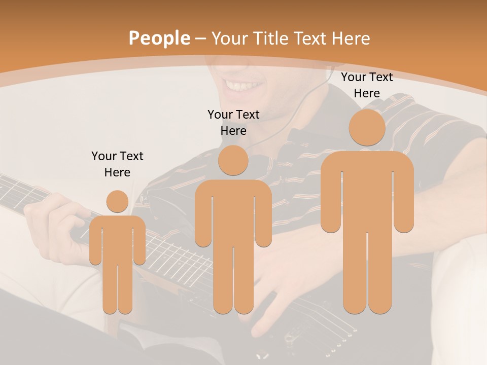 A Man Sitting On A Couch Playing A Guitar PowerPoint Template