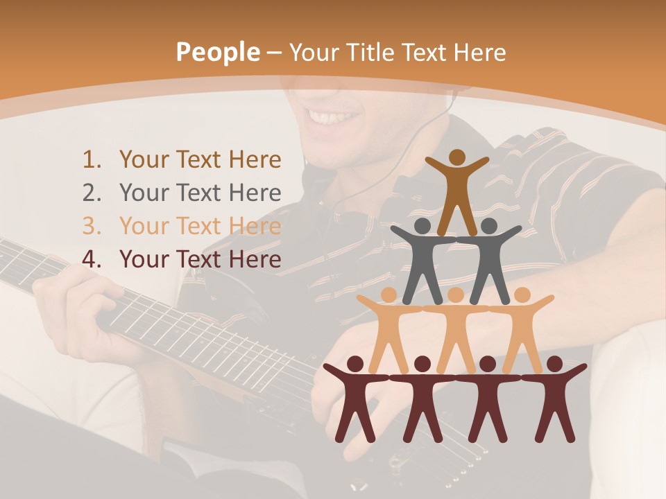 A Man Sitting On A Couch Playing A Guitar PowerPoint Template
