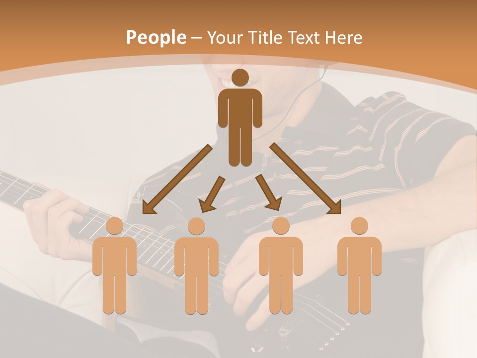 A Man Sitting On A Couch Playing A Guitar PowerPoint Template