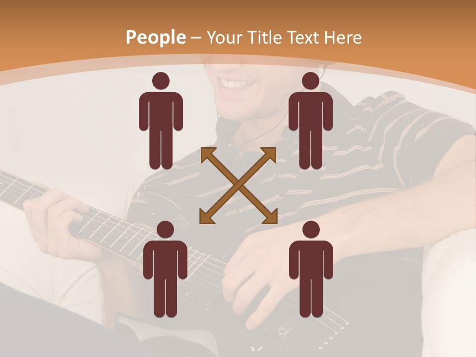 A Man Sitting On A Couch Playing A Guitar PowerPoint Template