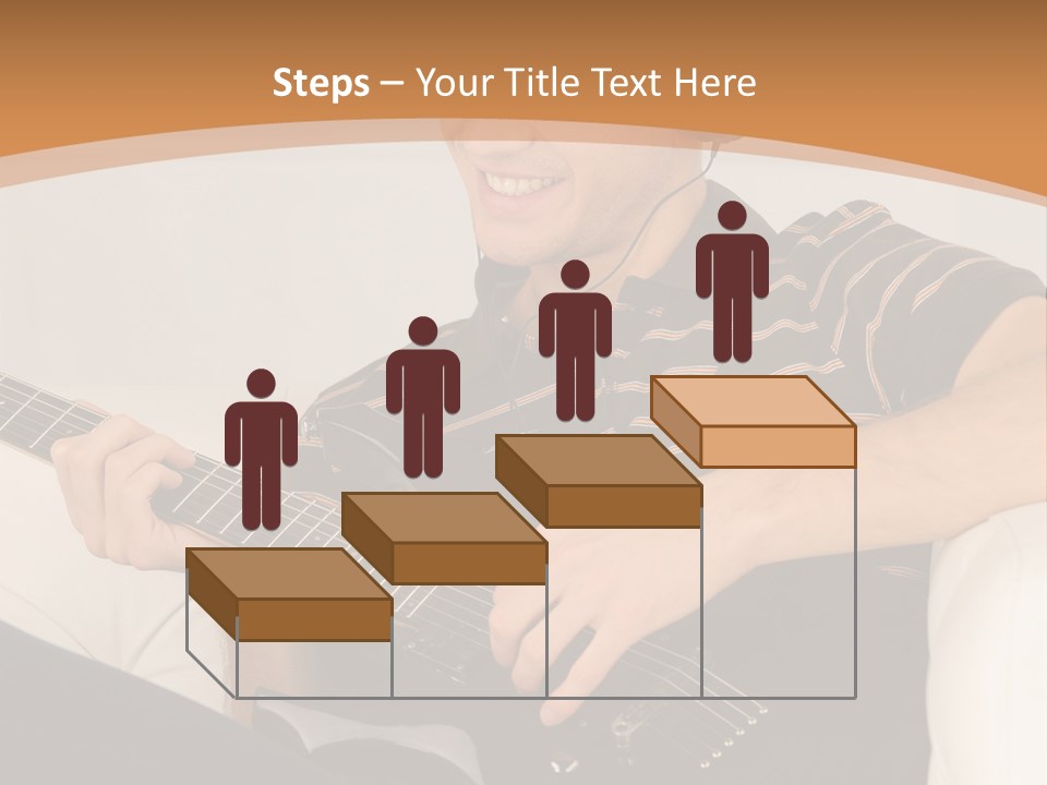 A Man Sitting On A Couch Playing A Guitar PowerPoint Template