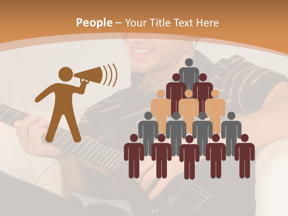 A Man Sitting On A Couch Playing A Guitar PowerPoint Template