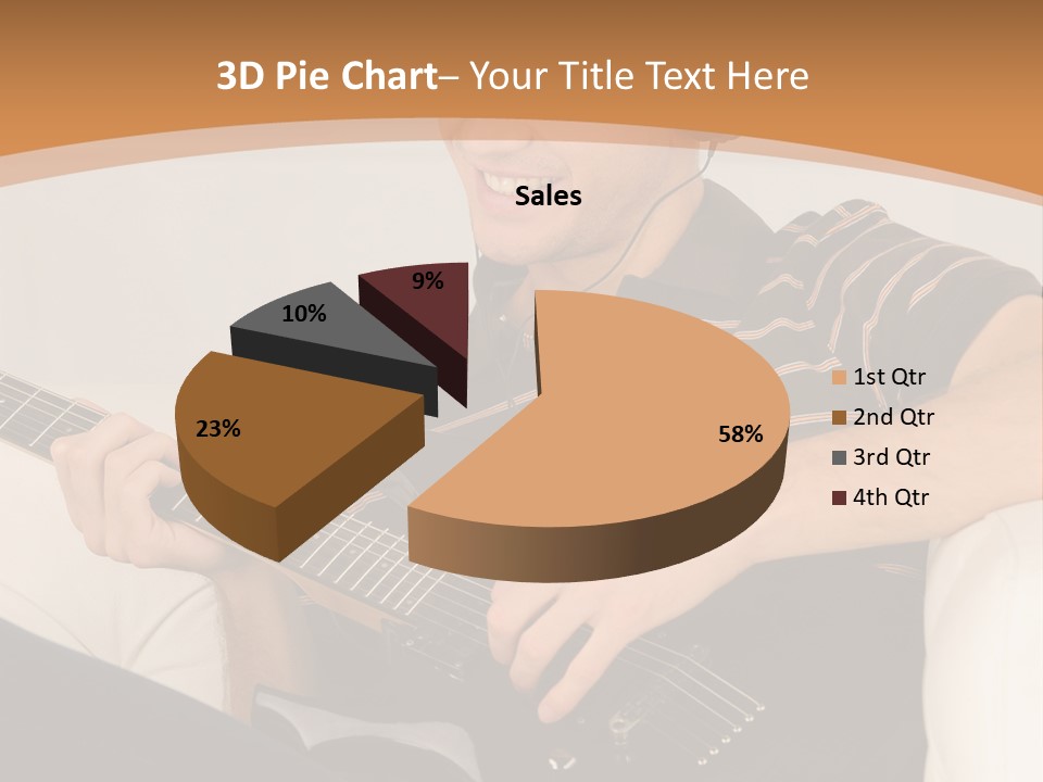 A Man Sitting On A Couch Playing A Guitar PowerPoint Template
