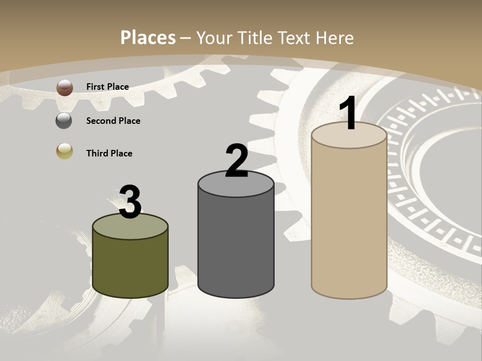 A Group Of Gears On A Black And White Background PowerPoint Template