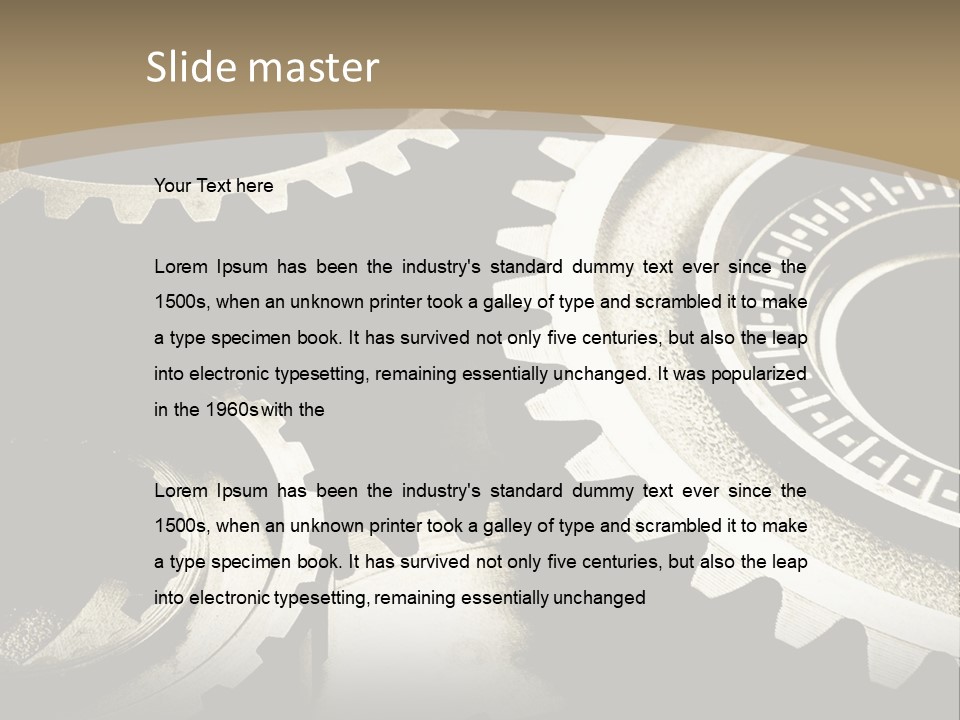 A Group Of Gears On A Black And White Background PowerPoint Template