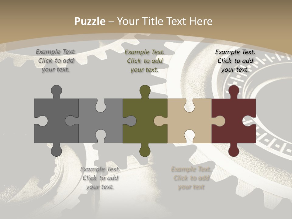 A Group Of Gears On A Black And White Background PowerPoint Template