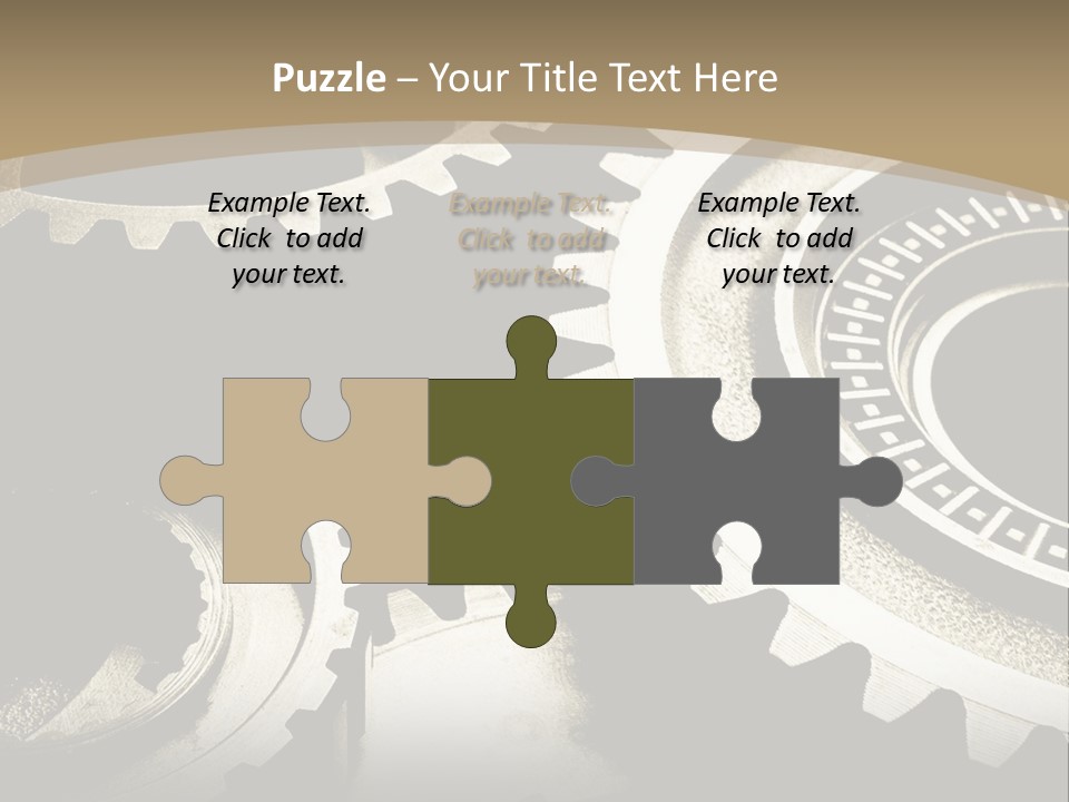 A Group Of Gears On A Black And White Background PowerPoint Template