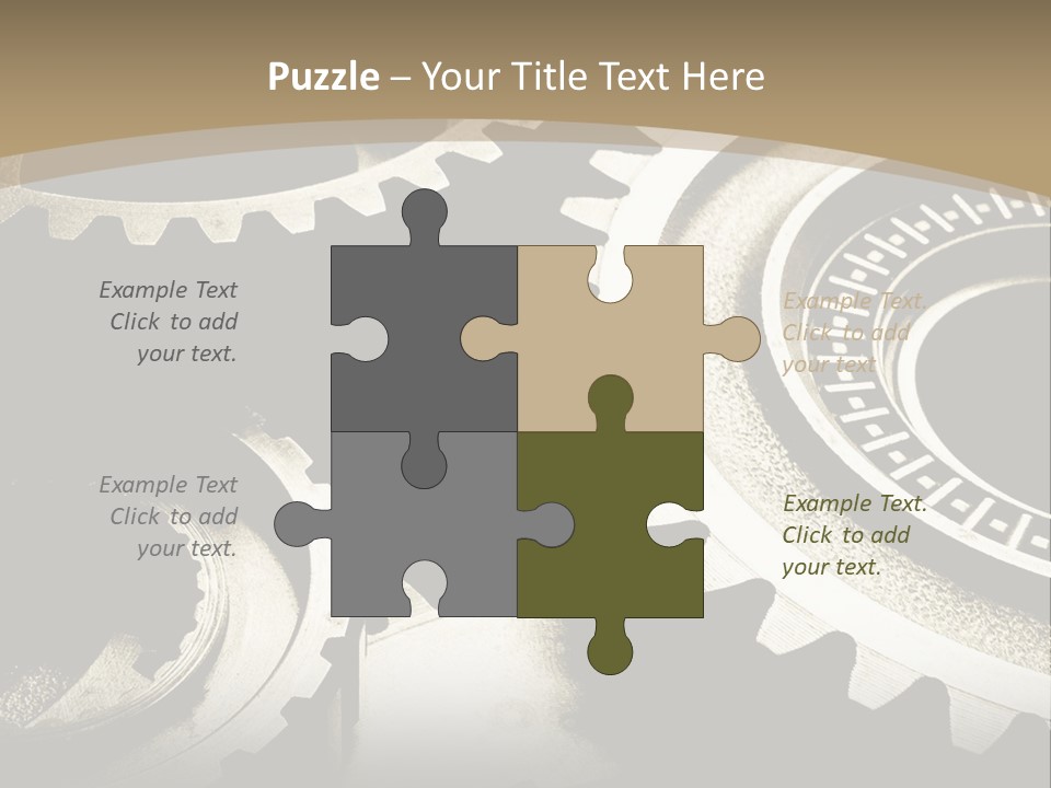 A Group Of Gears On A Black And White Background PowerPoint Template