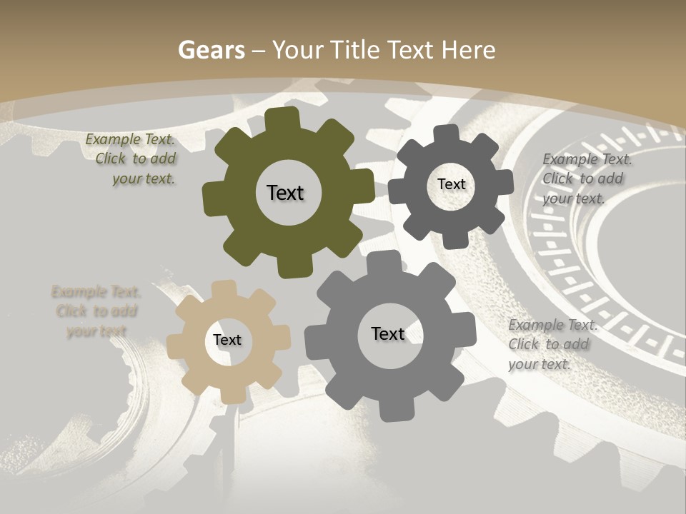 A Group Of Gears On A Black And White Background PowerPoint Template