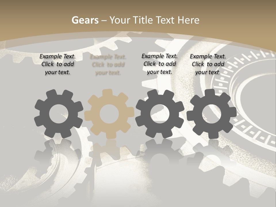 A Group Of Gears On A Black And White Background PowerPoint Template