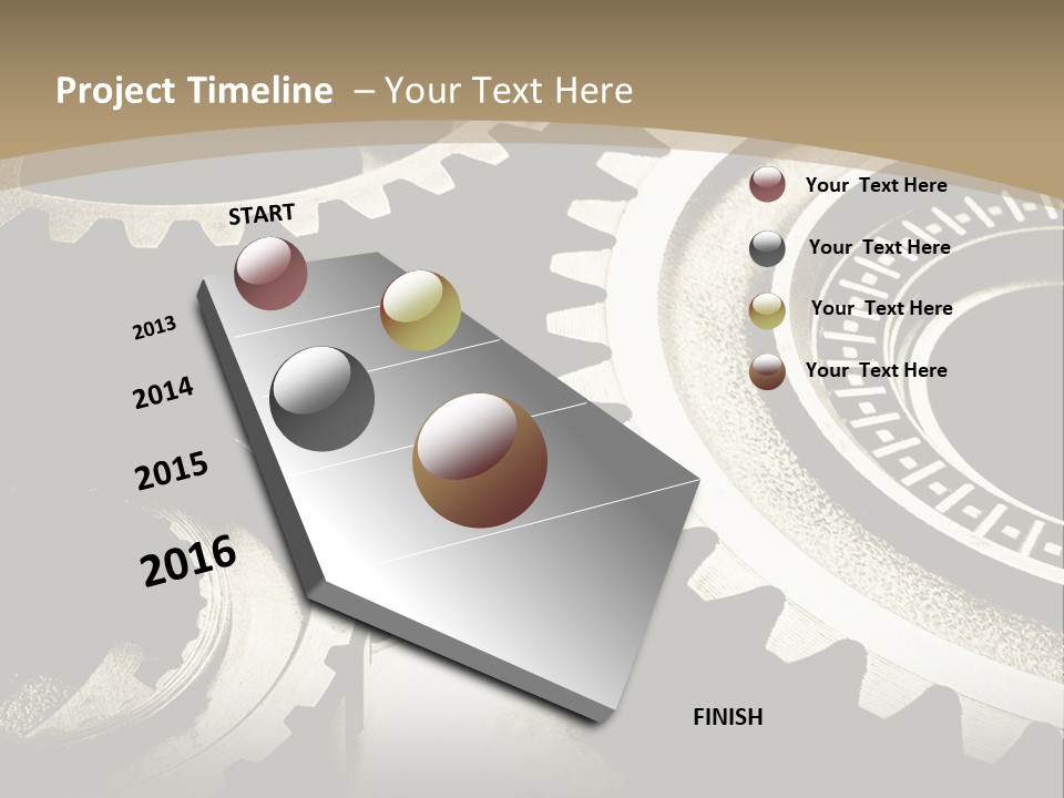 A Group Of Gears On A Black And White Background PowerPoint Template