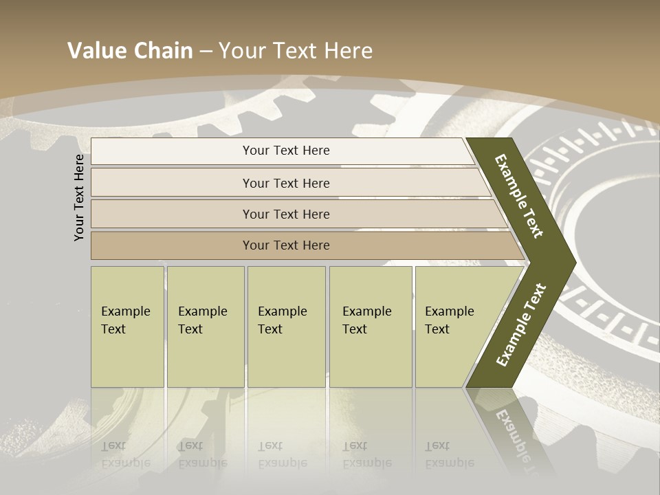 A Group Of Gears On A Black And White Background PowerPoint Template