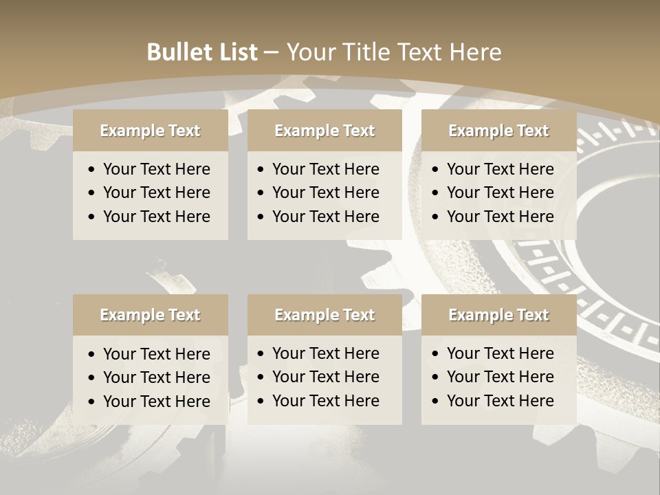 A Group Of Gears On A Black And White Background PowerPoint Template