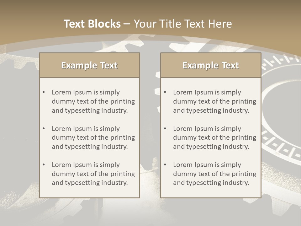A Group Of Gears On A Black And White Background PowerPoint Template