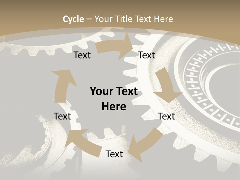 A Group Of Gears On A Black And White Background PowerPoint Template