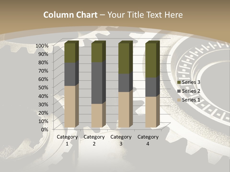A Group Of Gears On A Black And White Background PowerPoint Template