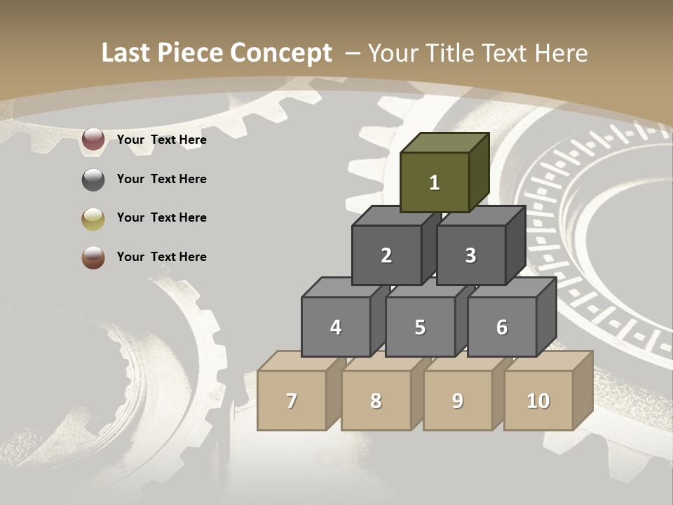 A Group Of Gears On A Black And White Background PowerPoint Template