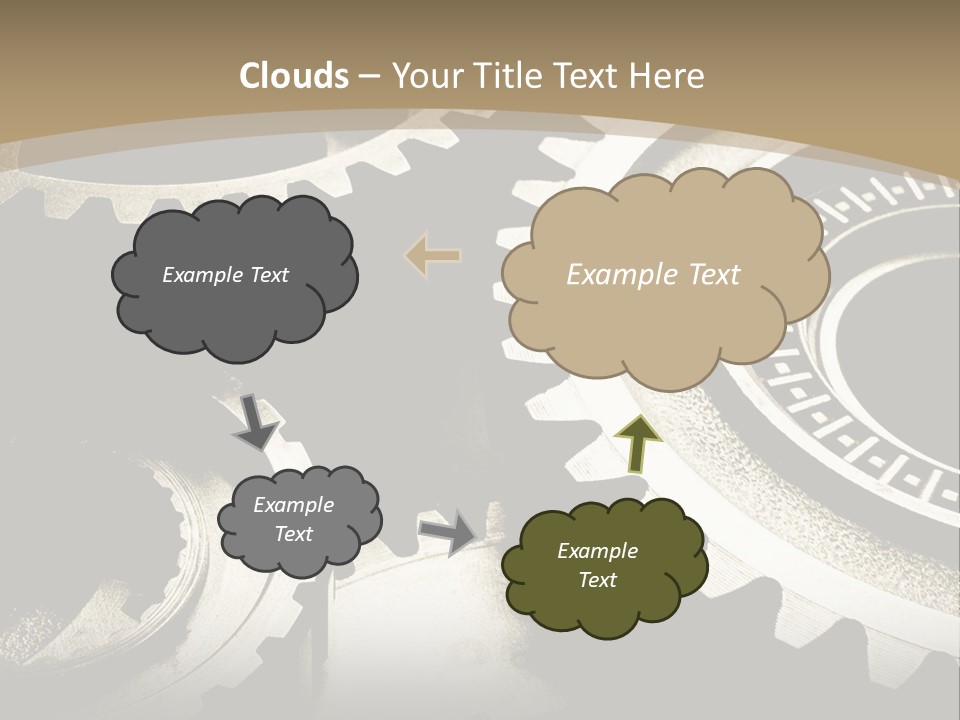 A Group Of Gears On A Black And White Background PowerPoint Template