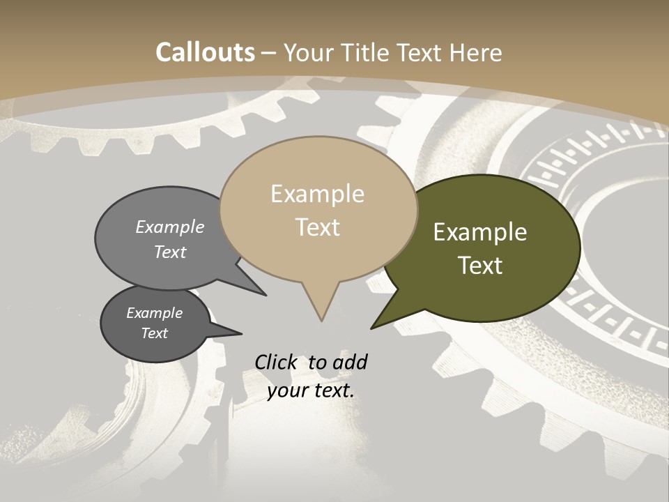 A Group Of Gears On A Black And White Background PowerPoint Template