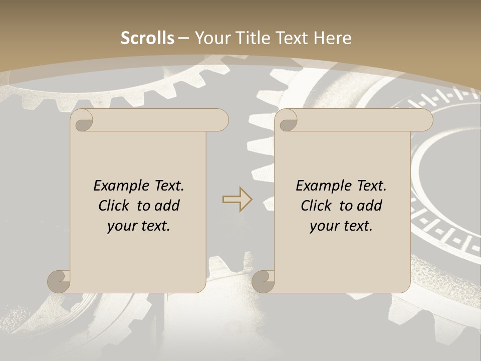 A Group Of Gears On A Black And White Background PowerPoint Template