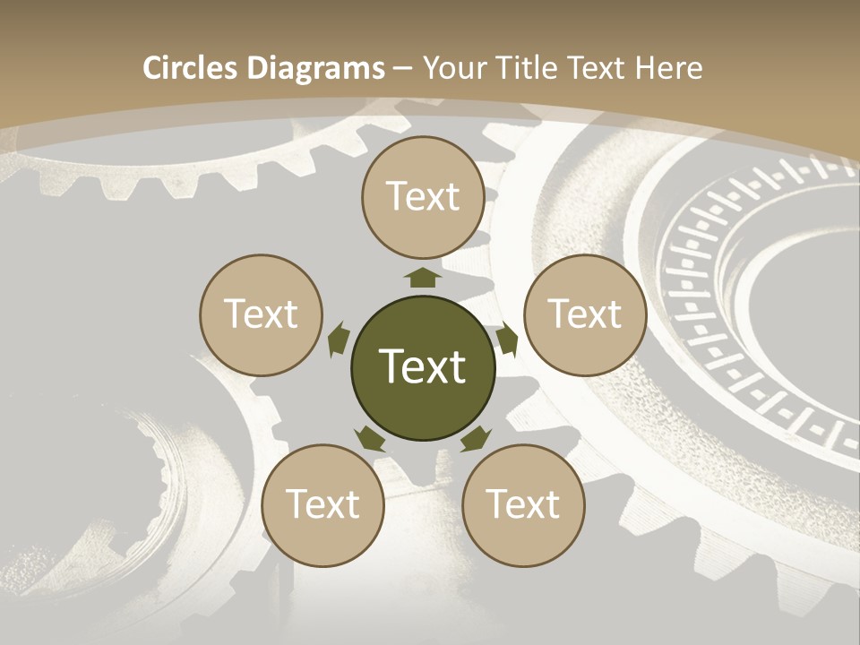 A Group Of Gears On A Black And White Background PowerPoint Template
