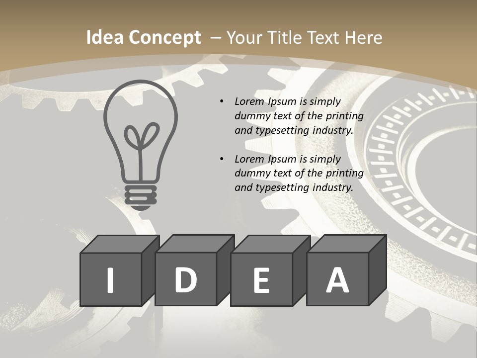 A Group Of Gears On A Black And White Background PowerPoint Template