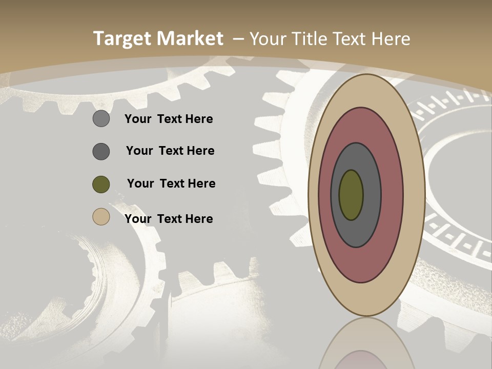 A Group Of Gears On A Black And White Background PowerPoint Template