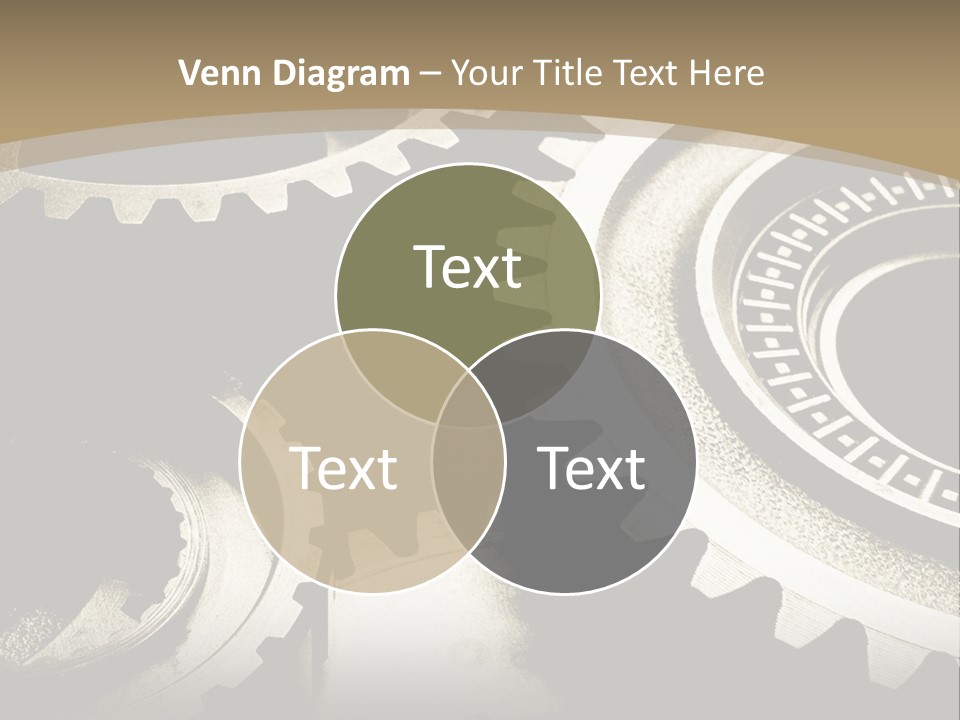 A Group Of Gears On A Black And White Background PowerPoint Template