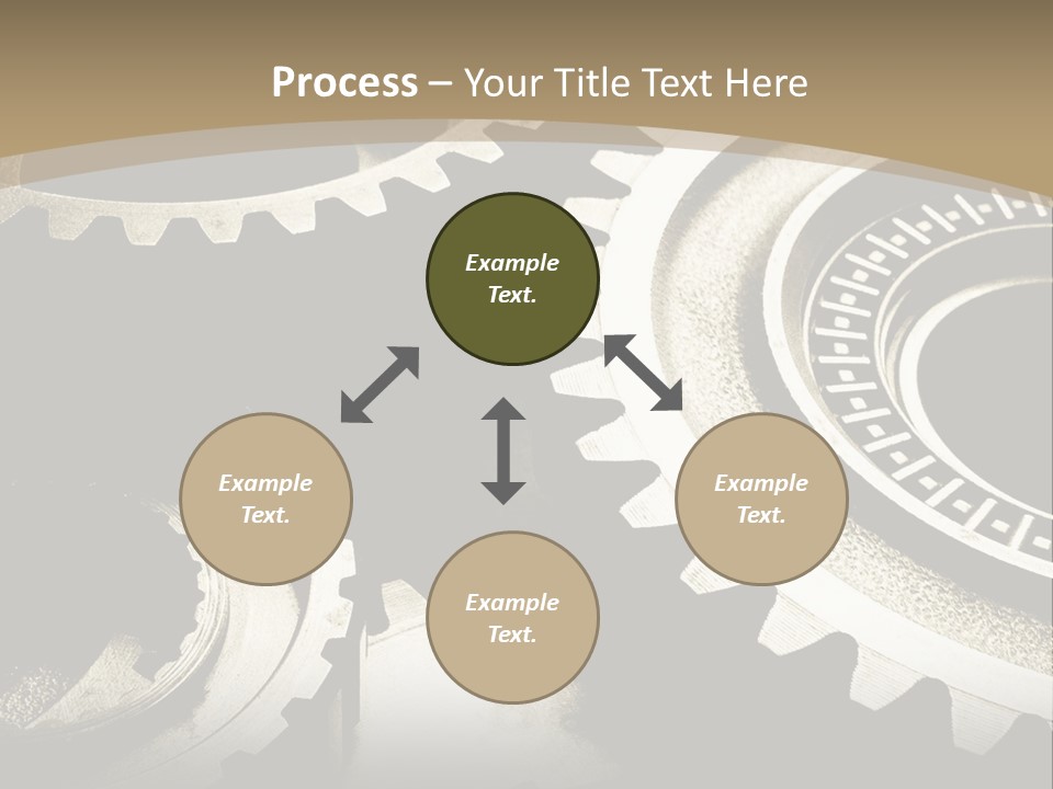 A Group Of Gears On A Black And White Background PowerPoint Template