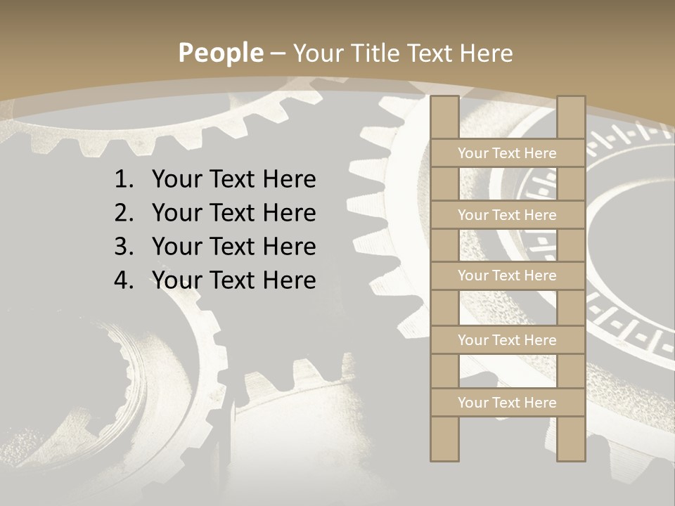 A Group Of Gears On A Black And White Background PowerPoint Template