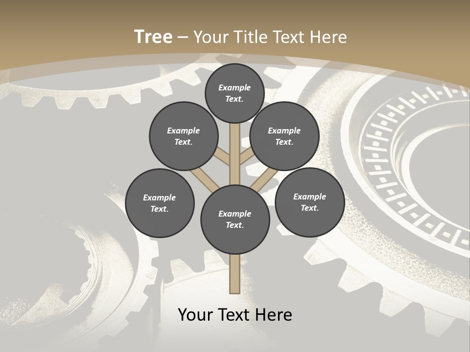 A Group Of Gears On A Black And White Background PowerPoint Template